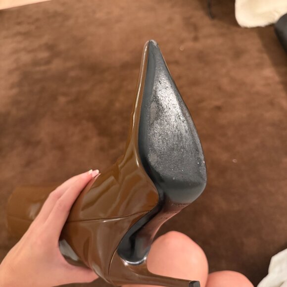 Vendôme buckled glossed-leather knee boots Brown - Picture 5 of 9